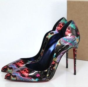 Christian Louboutin Hot Chick 100mm Patent Starlight Heel Neon Pumps